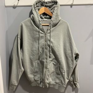 John Galt (Brandy Melville) zippered hoodie, one size, sage